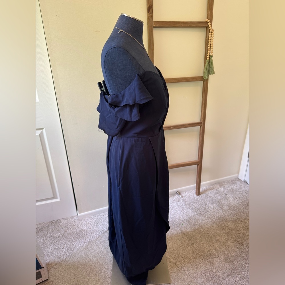City Chic Navy Blue Aflutter Maxi Dress Size 16 - Picture 5 of 7